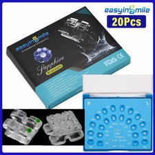 20pcs Dental Ortho Monocrystalline Sapphire Ceramic Clear Bracket MBT/ROTH 0.22