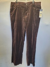 Chaps Womens 16 Velour Aspen Terrain Brown Staight Leg Pants 3340