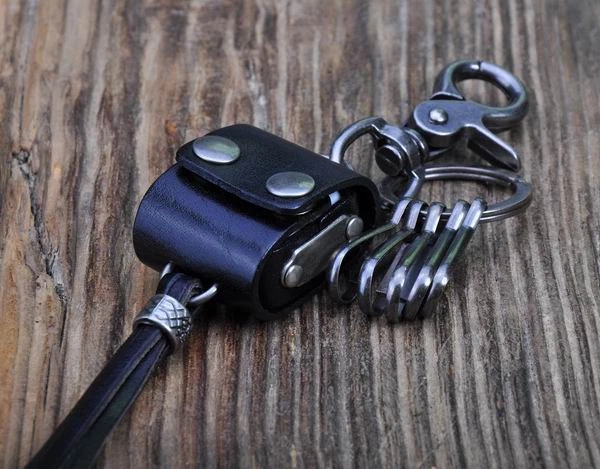 C16 Charm Motociclista Dados Soporte Cuero Llavero Multi Llavero Negro Foto 2 de 4