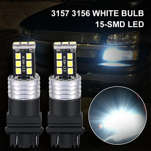 4PC 3157 LED White Daytime Running Light Bulb DRL for Chevy Silverado 1500 00-07 - Picture 4 of 11