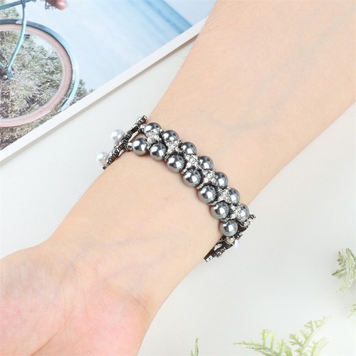 For Fitbit Versa 3 & Sense Women Luxury Stretch Pearl Beads Bracelet Straps Band - Picture 6 of 16