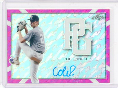 2021 Leaf Perfect Metal Game COLE PHILLIPS Pink Marble AUTO Autograph RC 1/1