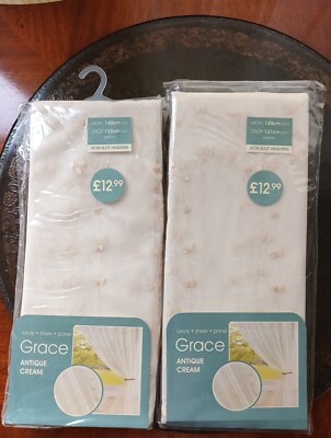 Dunelm Luxus transparente Platte 4 cm Schlitz Überschrift 140 cm Breite x 137 cm Tropfen Brandneu in Verpackung