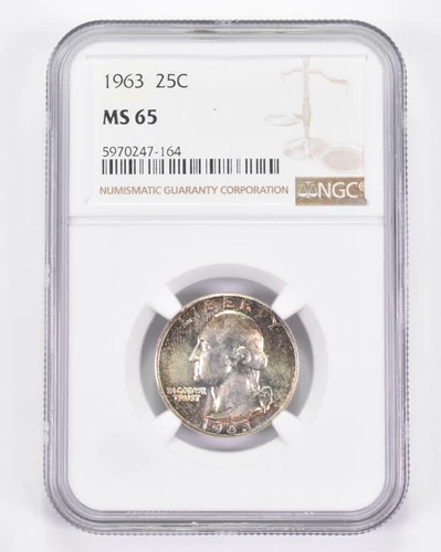 MS65 1963 Washington Quarter - Graded NGC TONED! *8846