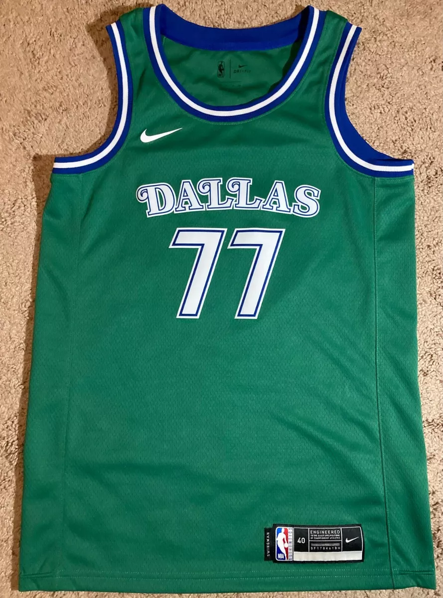 Mavericks Luka Doncic Green Swingman Jersey Men's Large