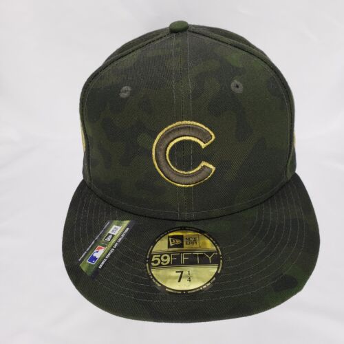 Nuevo con etiquetas Chicago Cubs New Era Camuflado Ajustado Fuerzas Armadas Día 2019 Snapback talla 7 1/4 - Imagen 2 de 24