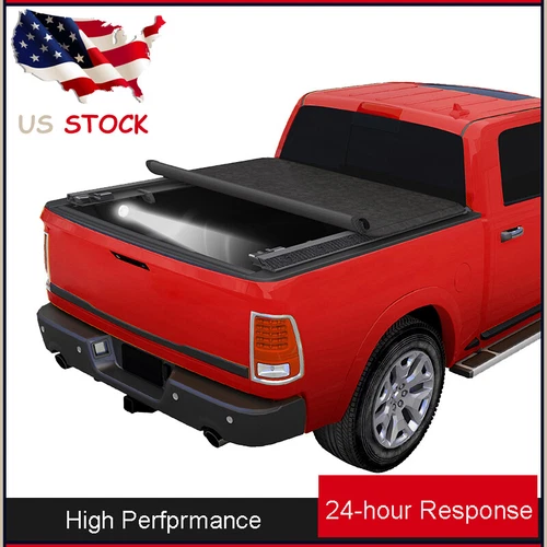 8ft Long Bed Soft Roll Up Tonneau Cover For Dodge Ram 1500 2500 3500 1994-2018