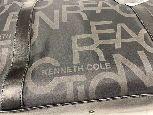 Kenneth Cole Reaction Black Briefcase Messenger Laptop Tote Bag Logo New $140 - Picture 2 of 7