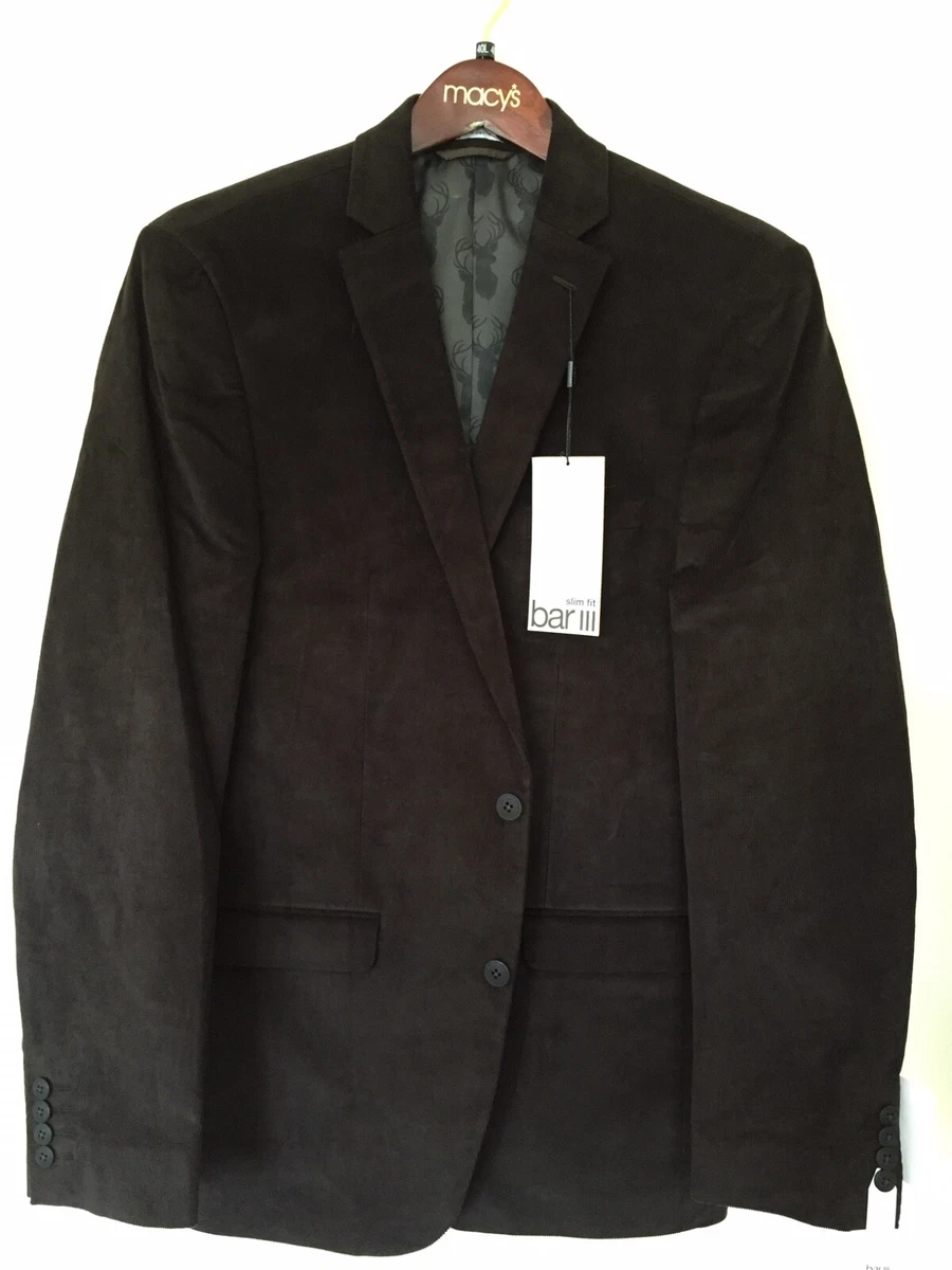 New BAR III Jacket Blazer Mens Size 40L Stretch Cotton Brown RRP 295
