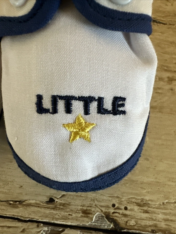 Twinkle Twinkle Little Star Infant Shoes Booties 1990s Blue White By Gold Bug - Изображение 3 из 4