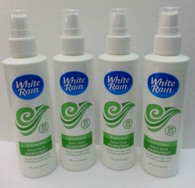 ( LOT 4 ) White Rain UNSCENTED 24Hr Extra Hold HAIR SPRAY Humidity Protection