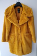 Ladies Coat Yellow/mustard Faux Fur Teddy Size S/10-12