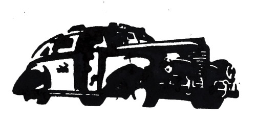 Vintage Metal Letterpress Print Block AUTOMOBILE CAR TAXI ART DECO S