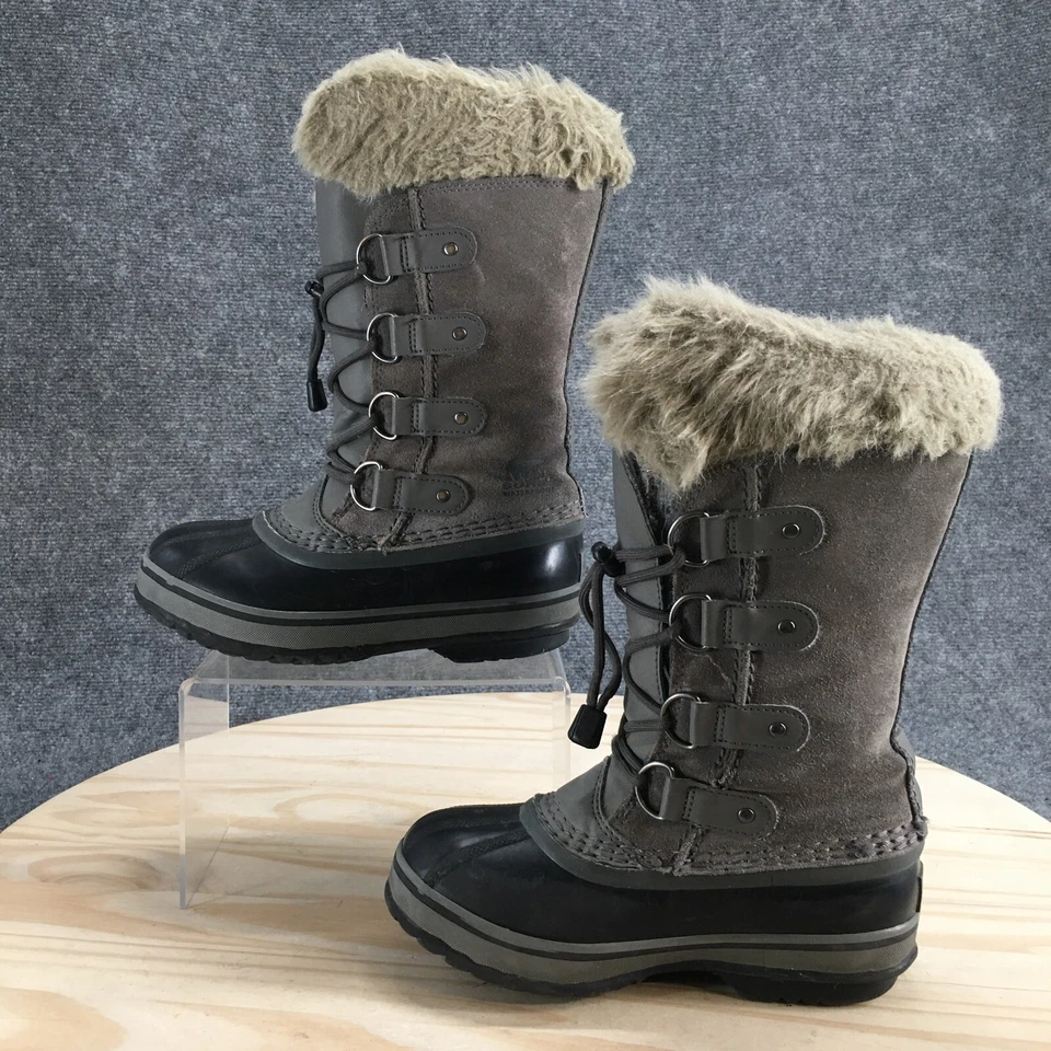Botas Sorel Juveniles 1 Juana del Ártico Gris Nieve Forradas de Piel Con Cordones Informales NY1966-052 Foto 2 de 4