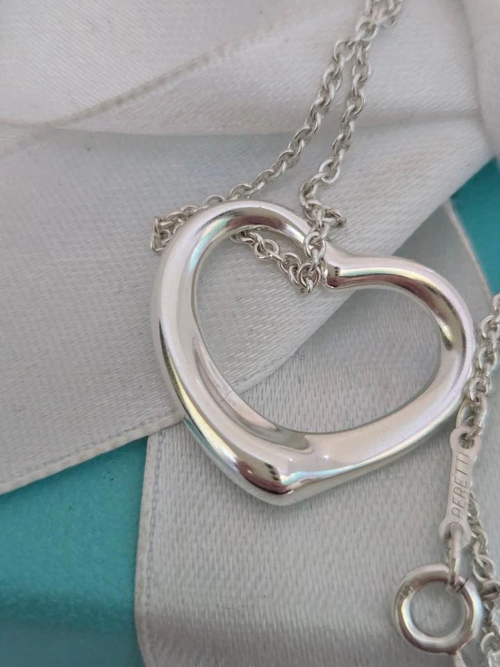 Tiffany & Co. Peretti Open Heart 22mm 16" Necklace ✨️US SELLER ✨️ NEW Auth. Cert - Image 3 of 4