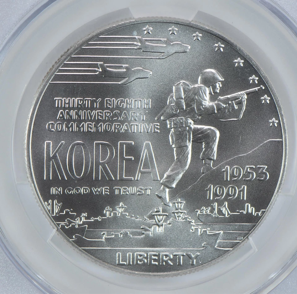 1991-D Korea Commemorative Silver Dollar MS69 CAC CACg *2346 - Image 3 of 4