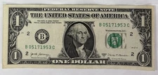 BIRTHDAY/ANNIVERSARY $1.00 CURRENCY Note 05-17-1953