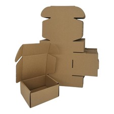 50 Pack Small 4x4x2'' Boxes, Brown Corrugated Cardboard Mailers for Mailing P...