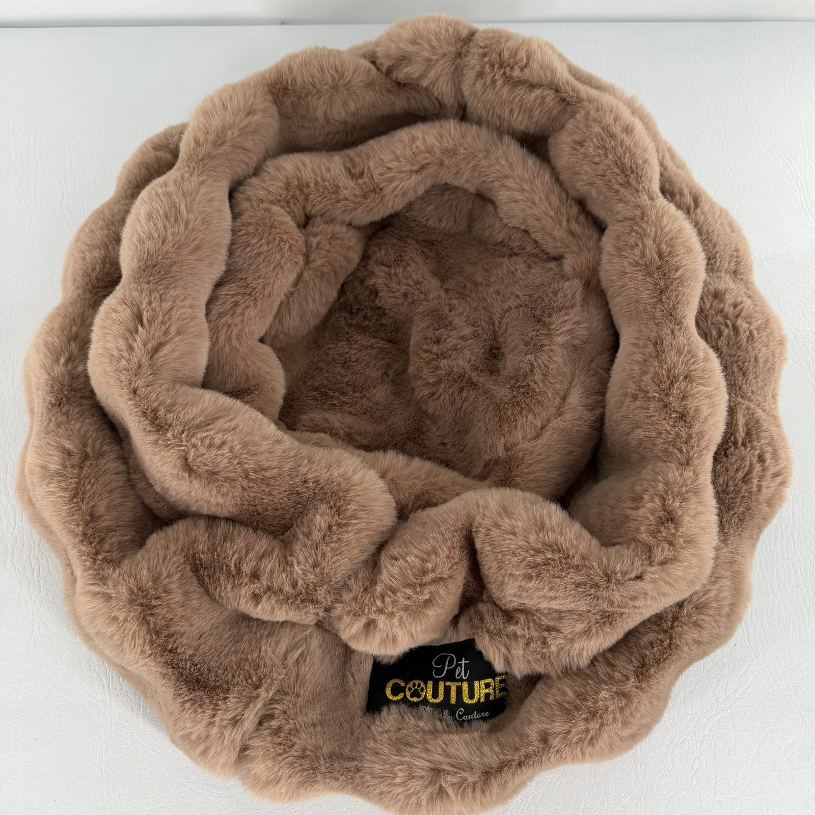 Pet Couture Minky Couture Faux Fur Dog Bed Cover Brown 18” Replacement Only SZ M