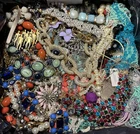 Huge 21 Pound Vintage to Now Costume Jewelry Good Use Wear Sell Craft Lot# GB44