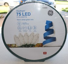 GE StayBright 75-Count 37-ft Constant White C9 LED Christmas String Light NEW