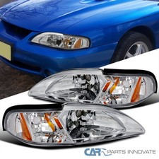 Fits 1994-1998 Ford Mustang 1pc Style Headlights Corner Signal Lamps Leftright