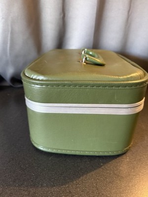 Vintage 1950-1960”s Green Train Case Cosmetic Luggage Hard Shell