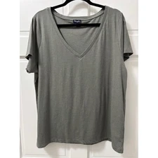 Splendid XXL Olive Green V-Neck Short Sleeve T-Shirt Top Recycled Blend