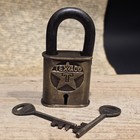 4" Antique Style Brass & Iron Texaco Padlock with Keys Oil Company Lock — photo 7