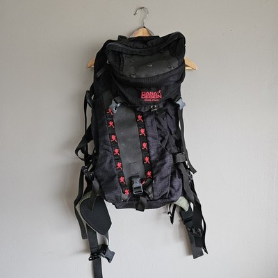 Vtg 90's DANA DESIGN BOMB PACK Backpack  Size M/L Black Red Embroidered Hikers 