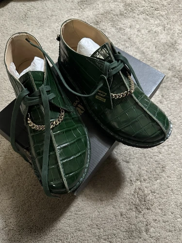 Chaussures Supreme X Martine Rose X Clarks Desert Trek vert croco taille 9 AUTHENTIQUE