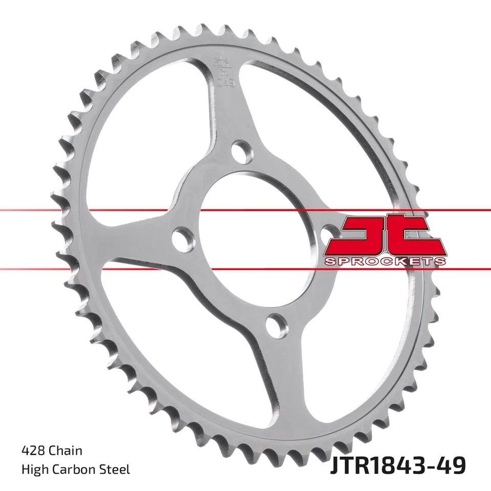 Piñón trasero de acero - 49 dientes 428 JT JTR1843.49 para 02-21 Yamaha TTR125 Foto 2 de 3