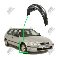 Radlauf StoßStange Locaro Vorne Rechts FüR Honda Civic 5P 1995 - 2001