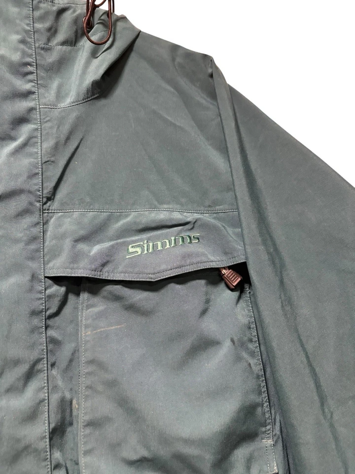 Vintage Simms Fishing Dry Coat Wading Jacket Mens L Teal Fly Fishing Gore-Tex - Image 2 of 4