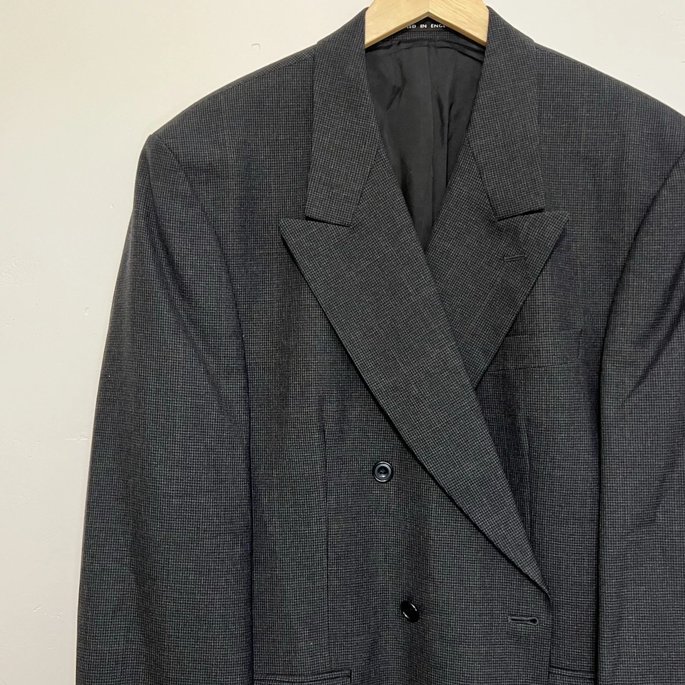 Vintage Men’s Double Breasted Suit Jacket Alexandre London Savile Row Size 44R - Image 3 of 4