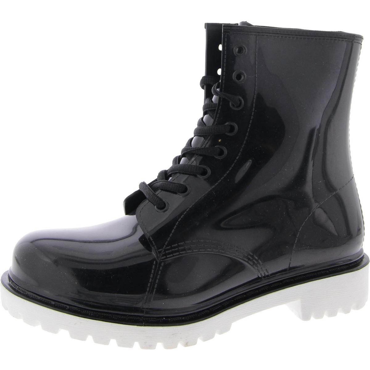 Женские ботинки Henry Ferrera B/W в боевом стиле и на шнуровке Shoes 9 Medium (B,M) BHFO 8383