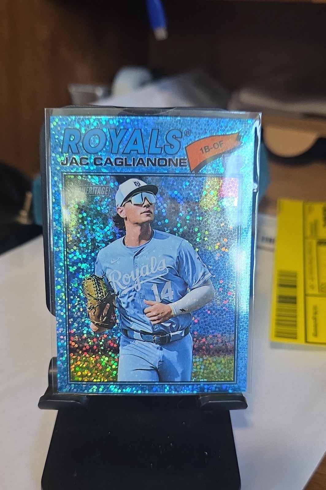 2026 Topps Heritage - Jac Caglianone #136 Chrome Light Blue Sparkle Refractor