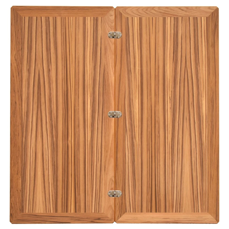 Mesa plegable Wellcraft Boat 017-1015 | 39 pulgadas de teca a rayas Foto 2 de 4