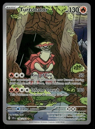 Pokemon Cards Turtonator 146/142 Holo Stellar Crown Illustration Rare NM