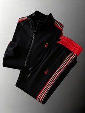 Two-Piece Set. Men'S Casual Sports Jacket And Trousers Set with a Stylish 3D Col