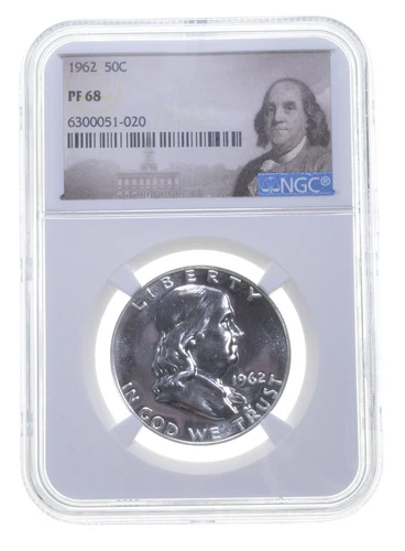 PF68 1962 Proof Franklin Half Dollar NGC Graded - White Coin Spot Free PR *6153