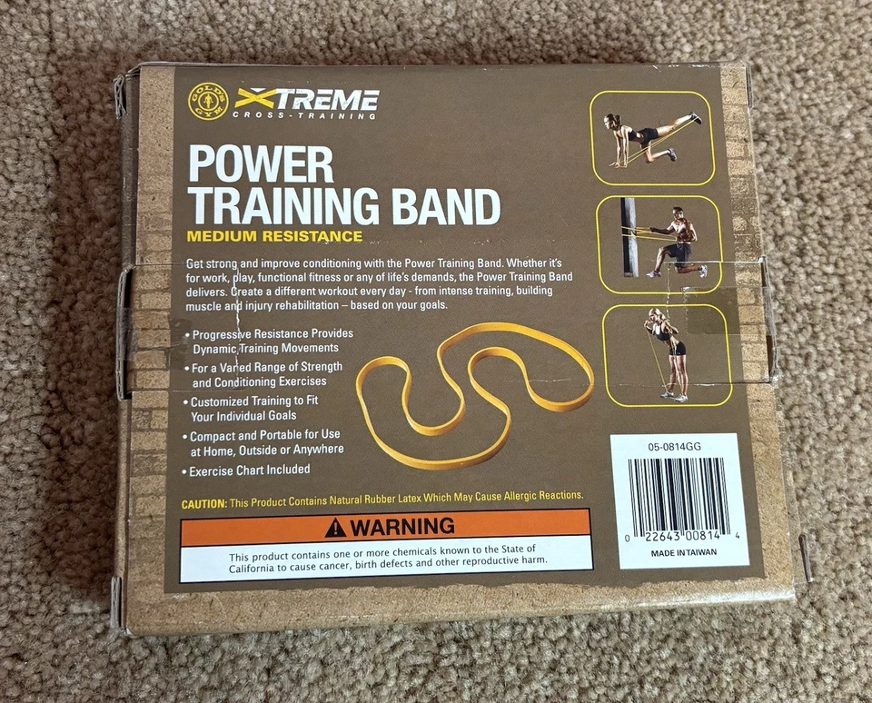 НЕИСПОЛЬЗОВАННЫЙ Золотой Тренажерный Лента для Экстремальных Силовых Тренировок (Среднее Сопротивление) - Изображение 2 из 2