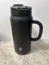 TAL Stainless Steel Core Home Water Bottle 64oz, Black with Carry Handle