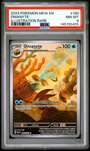 2023 POKEMON MEW EN-151 ILLUSTRATION RARE #180 OMANYTE PSA 8