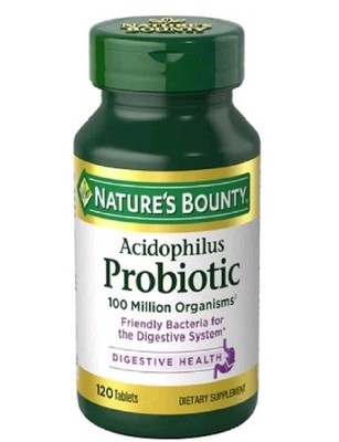 Nature's Bounty Acidophilus Probiotic Supplement Digestive Health 120 tablets