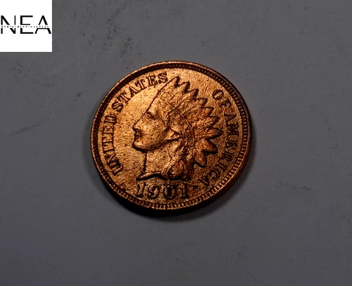 1901 Indian Head Penny Cent ~ AU/Uncirculated ~ ZI714