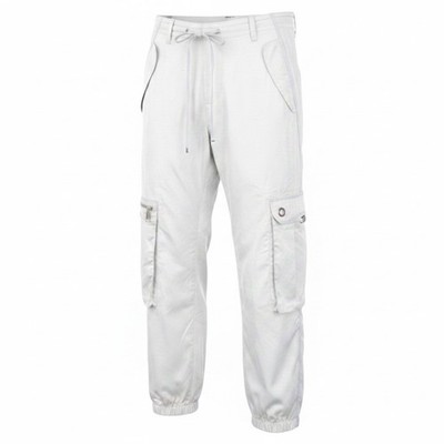 Richmond Herren Cargo Freizeithose IT42 Grau Leicht Regular Kordelzug Taschen