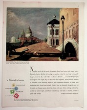 1950s De Beers "A Diamond is Forever" Vintage Ad Venice Italy Art Print