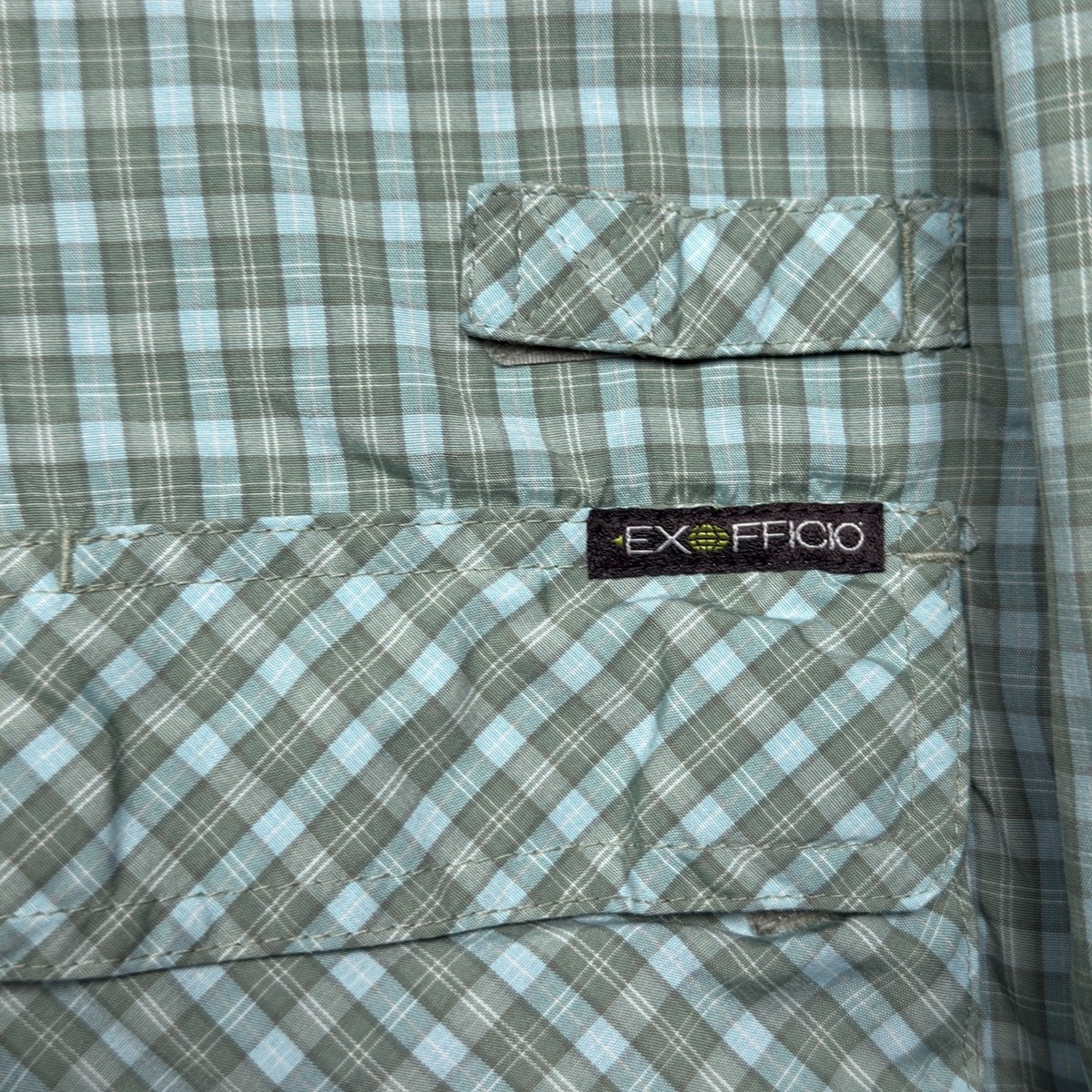 Chemise ExOfficio Homme - Vert Plaid - Manches Courtes - Séchage Rapide - Taille M