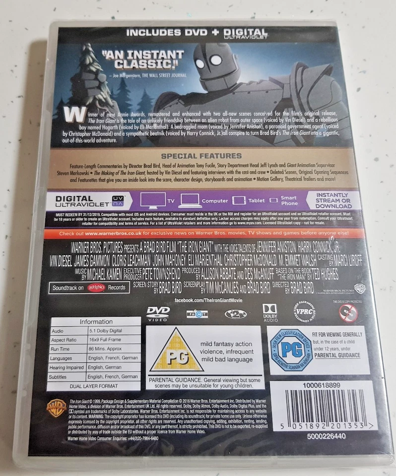 The Iron Giant    -  DVD  - New & Sealed - Image 3 of 3
